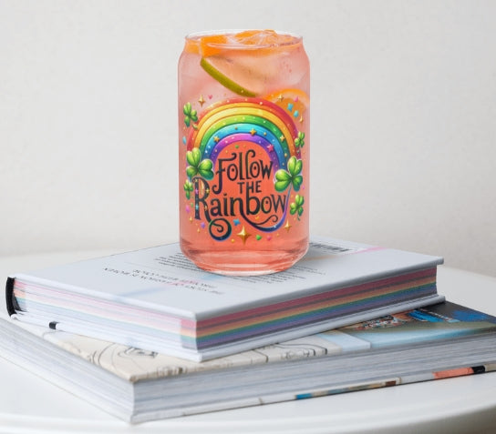 Follow the Rainbow Can-shaped glass