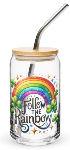 Follow the Rainbow Can-shaped glass